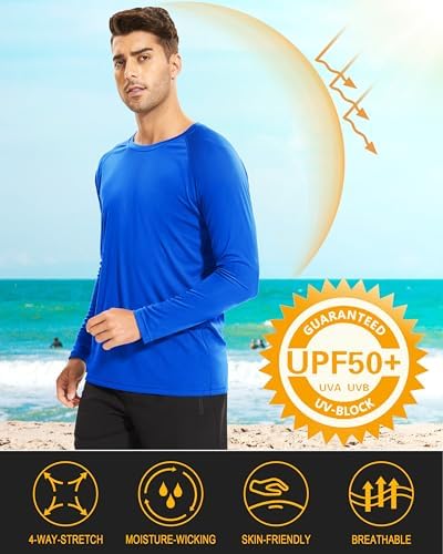MAGCOMSEN Men's Long Sleeve Shirts UPF 50+ UV Sun Protection Athletic Shirts for Hiking Running Workout Rash Guard - Image 2