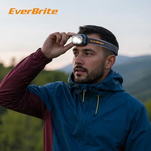 EverBrite Rechargeable Headlamp, 700 Lumens Head lamp for Adults, 6 Modes with White/Red/Green Light, 60° Adjustable LED Headlight for Hunting, Running, and Hiking (Pack of 2) - Image 2