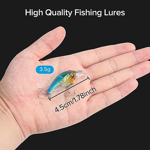 Realure 9 Pcs Minnow Bass Fishing Lures Set with Swivels, Wobbler Crankbaits with Treble Hooks, Sea Fishing Lures for Bass, Pike, Trout, Perch Lures, Hard (Mixed Colors) - Image 5