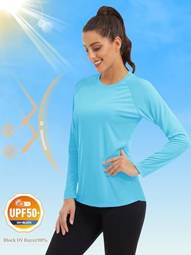 MAGCOMSEN Women's Long Sleeve Shirts UPF 50+ Sun Protection Shirts for Hiking Fishing Workout Rash Guard - Image 3