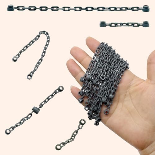 Taken All MOC Building Block Chain Links Accessories Chain Rope with End Studs Bricks Bulk Parts DIY Construction Toys Compatible with Major Brand for Kids 6Y+ (Dark Gray) - Image 4