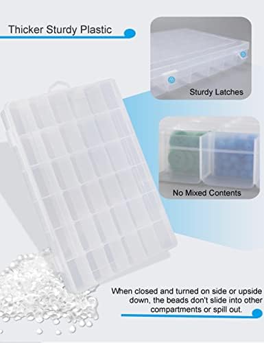 Hlotmeky Bead Organizer 36 Grids 4 Pack Clear Plastic Parts Organizer Box 3600 Tackle Box Craft Storage Compartment Divided Container - Image 5