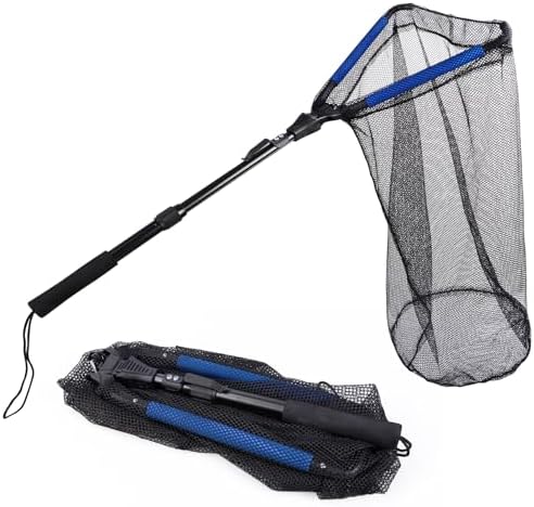 RESTCLOUD Fishing Landing Net with Telescoping Pole Handle, Fishing net Freshwater for Kids Men Women, Extend to 40-63 Inches by RESTCLOUD