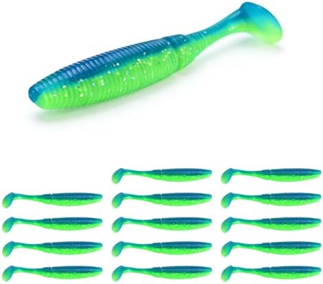 Clearance Bionics-Designed Durable Soft Plastic Fishing Lures Kit with Bonus Accessories, 3/4/5/6 Inch, 9-Type Lifelike Swimbaits in One Gear Set Included Tackle Box for Bass by JOYGb