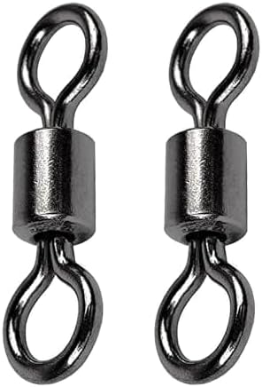 AMSYPORTS High Strength Fishing Swivel Connector Saltwater Freshwater Barrel Swivels Rolling Heavy Duty Swivels Fishing Copper Black Nickel by AMYSPORTS