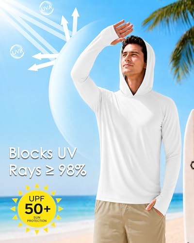 Boladeci Men's UPF 50+ Sun Protection Lightweight Hoodie Shirts Long Sleeve Fishing Shirt SPF UV Hiking Swim - Image 3