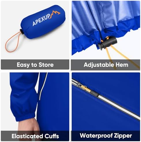 APEXUP Packable Rain Jacket Men Waterproof Lightweight Raincoat with Hood - Image 5