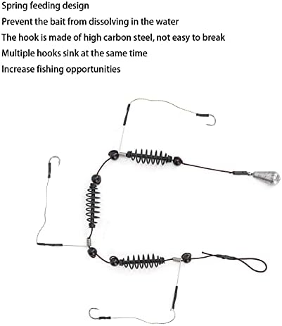 Artificial Lure Fish Hooks Cage 3 Set Trap Basket and Fishing Feeder Tackle Bait Trap Cage Feeder Basket Holder for Carp Spring Fishing with Strong High Carbon Steel Hooks Prevent - Image 4