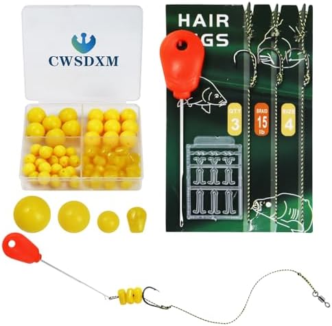 CWSDXM Carp Fishing Hair Rigs Baits Carp Rigs Kit Fishing Equipment Accessories 70pcs/206pcs by Fishing
