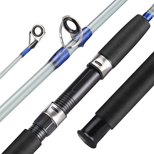 Sougayilang Fishing Rod, 2-Piece Composite Graphite & Glass Blanks Saltwater Trolling Rod Offshore Surf Fishing Pole with Stainless Steel Line Guides for Catfish, Salmon Glass Fiber Spinning Rod - Image 2