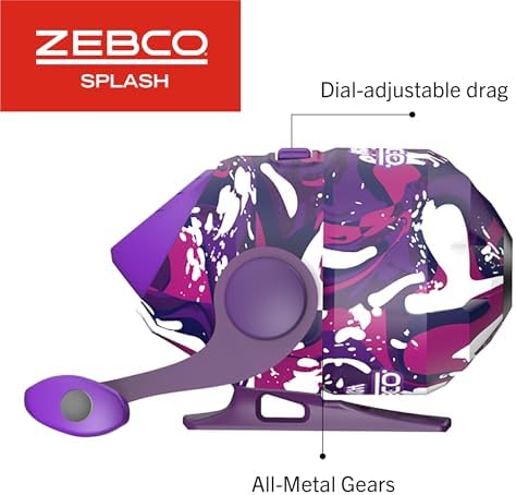 Zebco Splash Spincast Reel and Fishing Rod Combo, Fiberglass Rod, Ball Bearing System, All Metal Gears, 8-Pound Line - Image 4