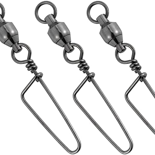 Dr.Fish Fishing Snap Swivels Ball Bearing Swivels Fishing Tackle Saltwater & Freshwater Coast-Lock Lure Snap Clips Terminal Tackle Line Leader Connector Accessories by DrFish