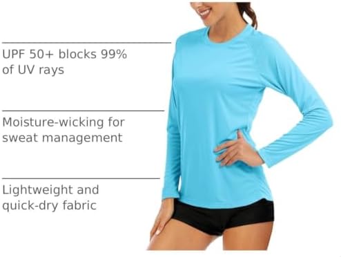 MAGCOMSEN Women's Long Sleeve Shirts UPF 50+ Sun Protection Shirts for Hiking Fishing Workout Rash Guard - Image 4