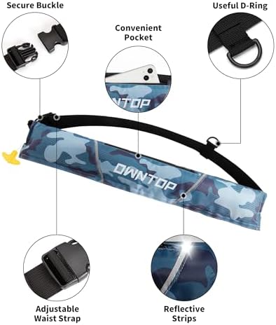 Owntop Automatic/Manual Inflatable Swim Belt Pack, Manual Convertible Swim Jacket for Adults, 24g CO2 Cylinder Included, Low Profile for Kayak, Fishing, Paddle Sports - Image 4
