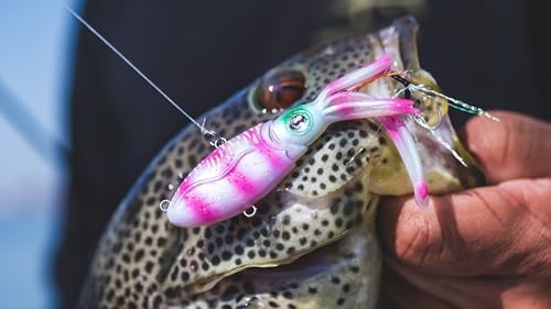 Nomad Design Original Squidtrex Patented Vibrating Fishing Lure - TPE Soft Plastic Lure Bait for Saltwater with Strong BKK Assist Hooks, Fishing Bait that Catches Many Species - Image 2