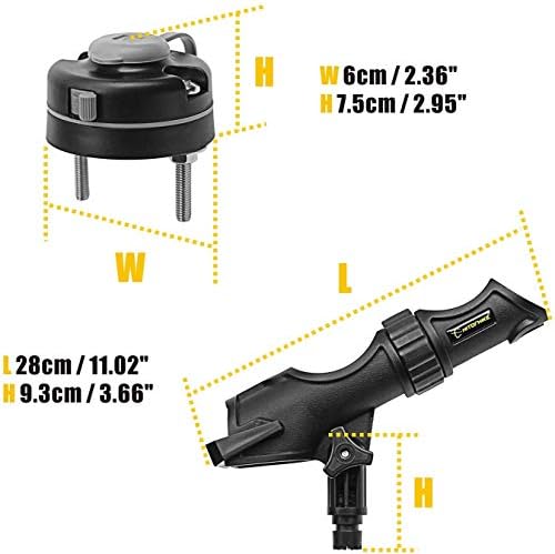 HITORHIKE Fishing Rod Holder Universal Fit Kit Allows for 360-degree Adjustment Kayak Fishing Boat Powerlock Rod Holder - Image 2