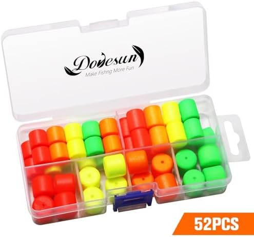 Dovesun 220/104/80/60/54/52/42pcs Pompano Rig Floats for Surf Fishing Foam Bobbers for Fishing Fly Fishing Bobbers Floats Bright Color Kit/Round/Cylindrical/Heart/Bullet/Pill/Spin Shape - Image 7