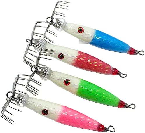 Squid Jig Weighted jigs Handmade 30mm Wide Hook Made in USA 3/8,1/2,3/4oz Premium Quality by Handmade