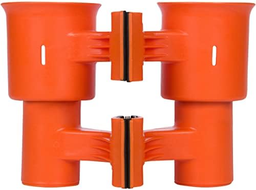 ROBOCUP, (Orange), Patented Clamp On Boat Cup Holder |Multifunction Dual Drink Caddy for Fishing Poles, Tools, Net, Gaff |Portable Storage for Boating, Beach, Umbrellas, Golf Carts, Strollers - Image 5