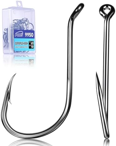 Octopus Fishing Hooks 50/100 Pcs,Offset Beak Circle Hooks for Fish Hooks by POHU