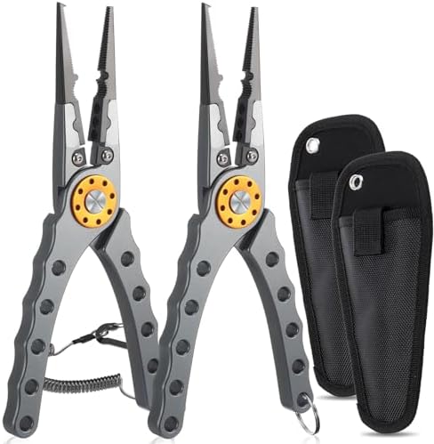 Lasnten 2 Pcs Fishing Pliers Saltwater Sheath Lanyard, Gray by Lasnten