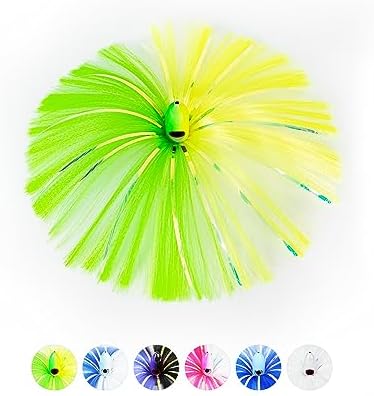 BLUEWING Sea Trolling Lures with Lead Head Saltwater Fishing Witches Big Game Ballyhoo Skirt for Tuna, Wahoo, Sailfish, Mahi Mahi 1oz, 2oz, 4oz, 6oz, 8oz by BLUEWING