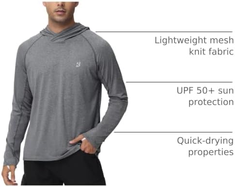 Roadbox Men's UPF 50+ Fishing Shirts, Long Sleeve UV Sun Protection Hoodie - Image 4