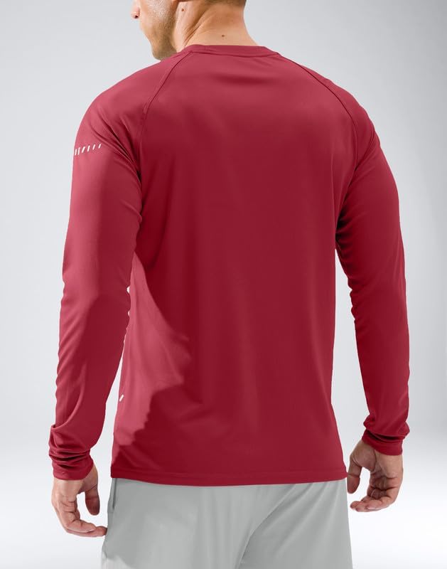 Men's Sun Protection Swim Long Sleeve UPF 50+ Rash Guard Lightweight Shirts - Image 2