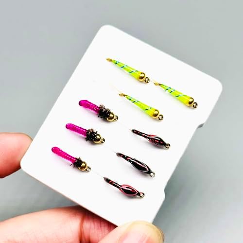 9Pc Fishing Wet Flies Bionics Worms/Midges/Moths/Flies Artificial Insect Fly Fishing Bait Salmon Trout Bass Fishing Hook Fly Fishing Lure - Image 7