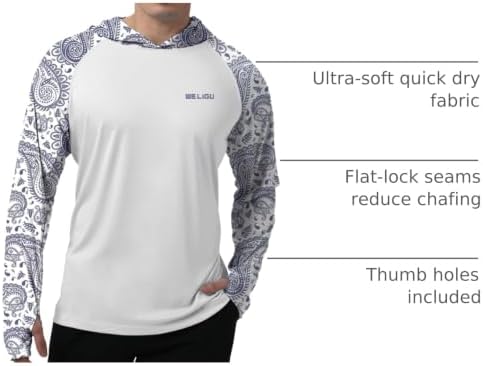 Men's UPF 50+ Sun Protection Hoodie, Long Sleeve Fishing Shirt - Image 4