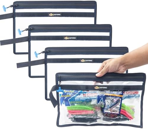 2 Layer Water-resistant Fishing Bait PVC Clear Storage Bag BaitShield Tackle Bag Storage for Bait Tackle Lures Soft Plastics and Fishing Gear Large Capacity 2 Size (4Pcs Medium) by Unknown