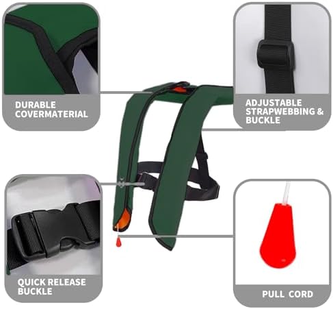 Automatic Inflatable Life Jacket|Life Vest for Adults|PFD Low Profile|Supports up to 330 lbs(YSH709) - Image 3