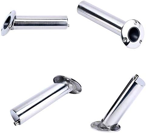 Amarine Made 4-Pack Heavy 316 Duty Stainless Steel Rod Holders with Drain, Flush Mount Fishing Rod Pole Holders (30 Degree) - Image 3
