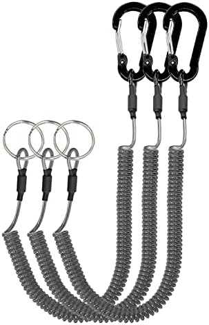 Retractable Coiled Lanyards with Carabiner Clips by LixRix
