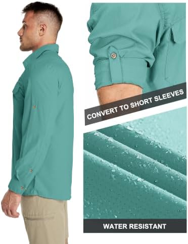 33,000ft Men's Long Sleeve Sun Protection Shirt UPF 50+ UV Quick Dry Cooling Fishing Shirts for Travel Safari Camping Hiking - Image 3