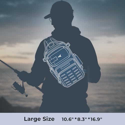 KastKing Blowbak Fishing Sling Bag, Fishing Backpack with Rod Holder - Image 2