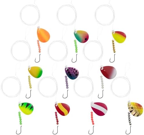 Dr. Fish 10pk Walleye Rigs Kit 47"/15LB Mono Crawler Harness Spinner Rig by DrFish