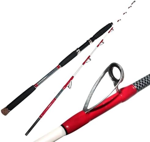 Saltwater Offshore Boat & Surf Casting Spinning Rod|2PCS|Heavy Power Fast-Medium|Action 3.5-10.6oz|Carbon Travel Surf Rod|Tuna, Grouper, Striper, Jigging|5.3'|EVA Handle - Image 2