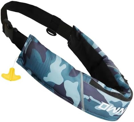 Owntop Manual Inflatable Belt Pack, Adults Swim Jacket with Blowpipe & Whistle, 24g CO2 Cylinder Included, Low Profile for Kayaking, Fishing, Paddle Sports by Owntop