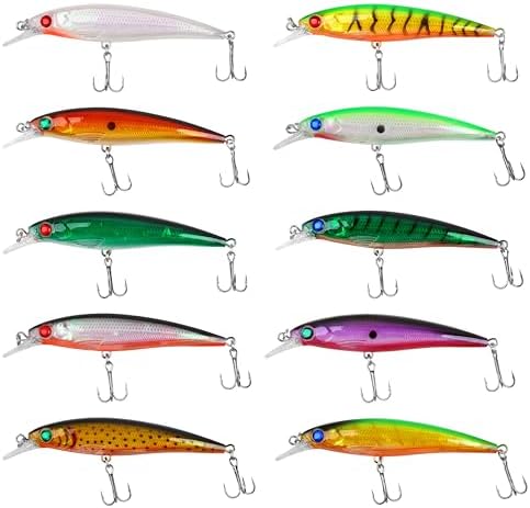 Fishing Lures Kit Crankbait Minnow Hard Bait Set Deep Diving Jerkbait Swimbait Popper Pencil Walleye Lures Artificial Fishing Bait for Bass Trout Redfish Saltwater Freshwater Fishing Lure by AGOOL