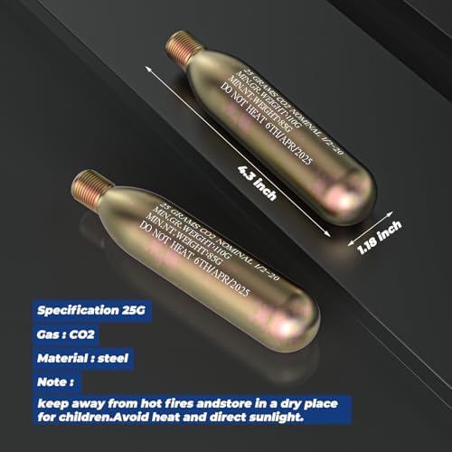 24G Co2 Cartridge Cylinder for Life Vest, Accessory for C02 PFD Rearming Kit, for Auto/Manual Inflating Life Jacket, for Adult, Used for Fishing, Surfing, Sea/Ocean Activities 2Pack - Image 3