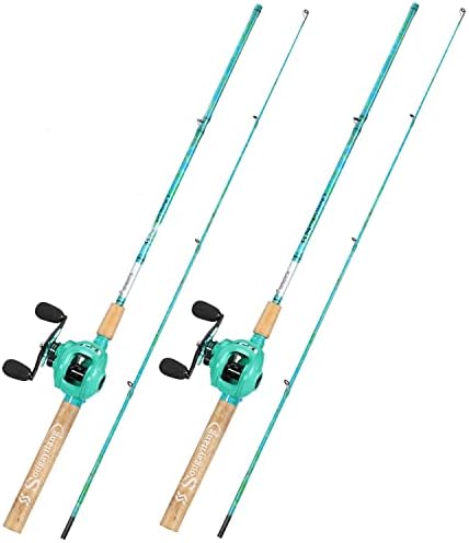 Sougayilang Fishing Rod and Reel Combo, 2-Piece 5-Foot 6-Inch Graphite & Fiberglass Rod, Durable and Strong, Quickset Anti-Reverse Fishing Reel (1Pack/2Pack) by Sougayilang