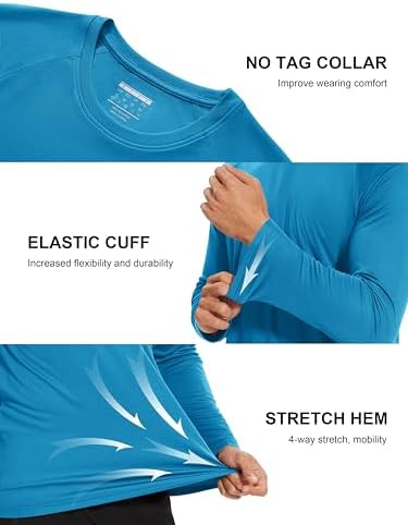 MAGCOMSEN Men's Long Sleeve Shirts UPF 50+ UV Sun Protection Athletic Shirts for Hiking Running Workout Rash Guard - Image 4