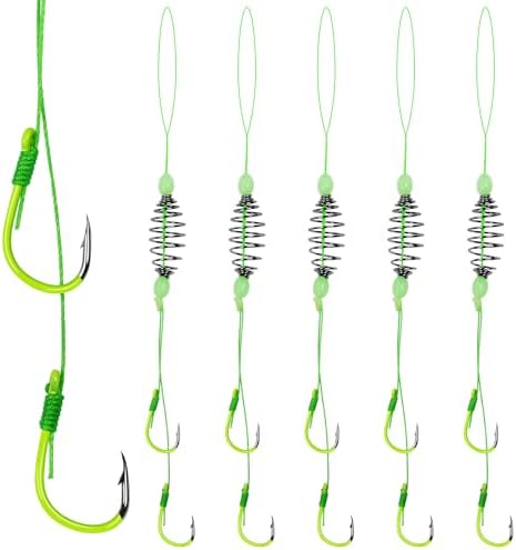 Fishing Spring Feeder Rigs, Ready-to-Use Double Hook Bait Cage Fishing Tackle, Anti-Tangle Spring Bait Cage Rig for Carp Catfish Fishing by Fishing