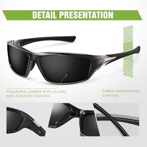 Polarized Sports Wrap Around Sunglasses Men Fishing Running Golf - Image 4