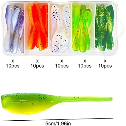 50pc Crappie Jigs Lure Set - 2in Bait, Jig Heads & Hooks for Versatile Fishing - Image 2