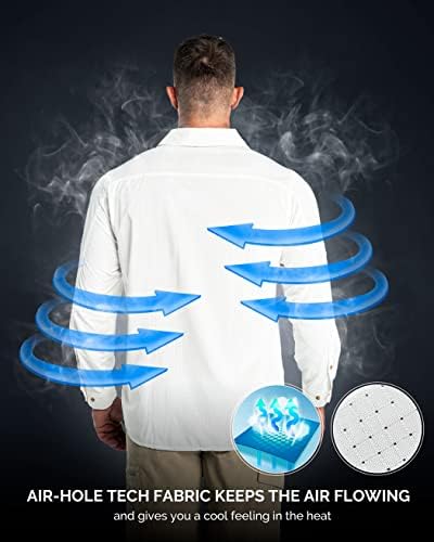 33,000ft Men's Long Sleeve Sun Protection Shirt UPF 50+ UV Quick Dry Cooling Fishing Shirts for Travel Safari Camping Hiking - Image 2