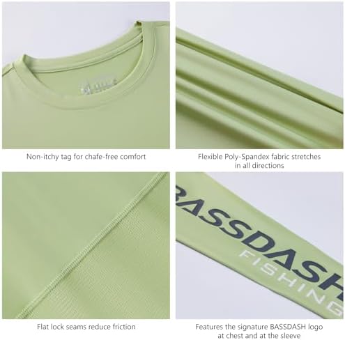 BASSDASH Fishing T Shirts for Men UV Sun Protection UPF 50+ Long Sleeve Tee T-Shirt - Image 6