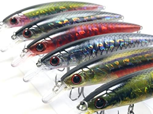 Minnow Crankbait for Bass Fishing Bass Lure Jerkbait Fishing Lures and Tackle Box by wLure