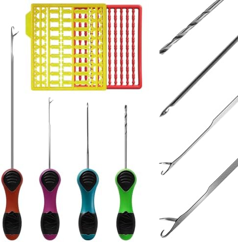 YOTO Carp Fishing Tool Kit & Equipment - Professional Baiting Rig Tools Set with Hook Needles, Bait Drill and 2 Boilie Stoppers - Multiple Styles: Standard, Silicone Grip & Night Glow by YOTO